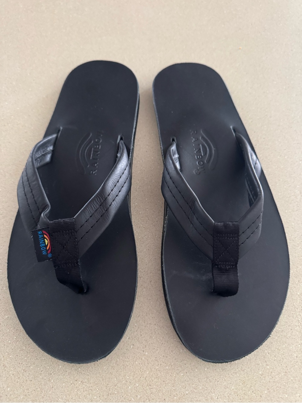 “Rainbow Leather Flip Flops Black Men’s Size 11 EUC”